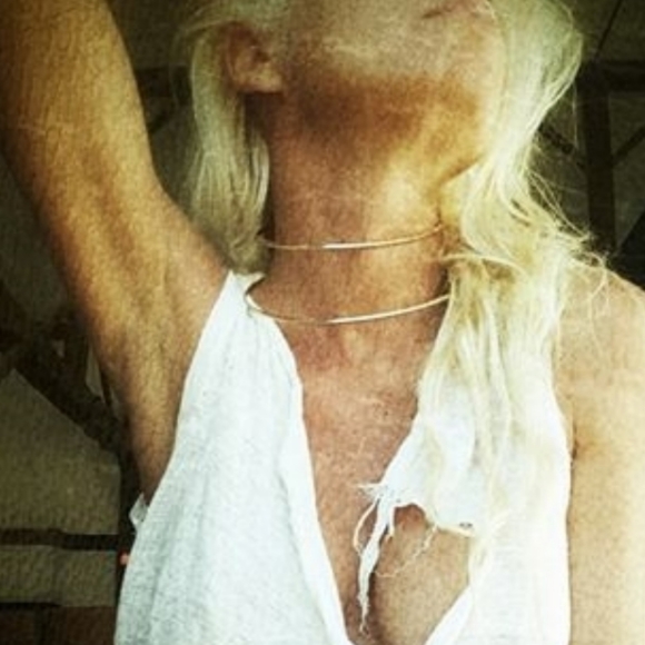 Brass choker collar necklace double bisjoux - Picture 4 of 9